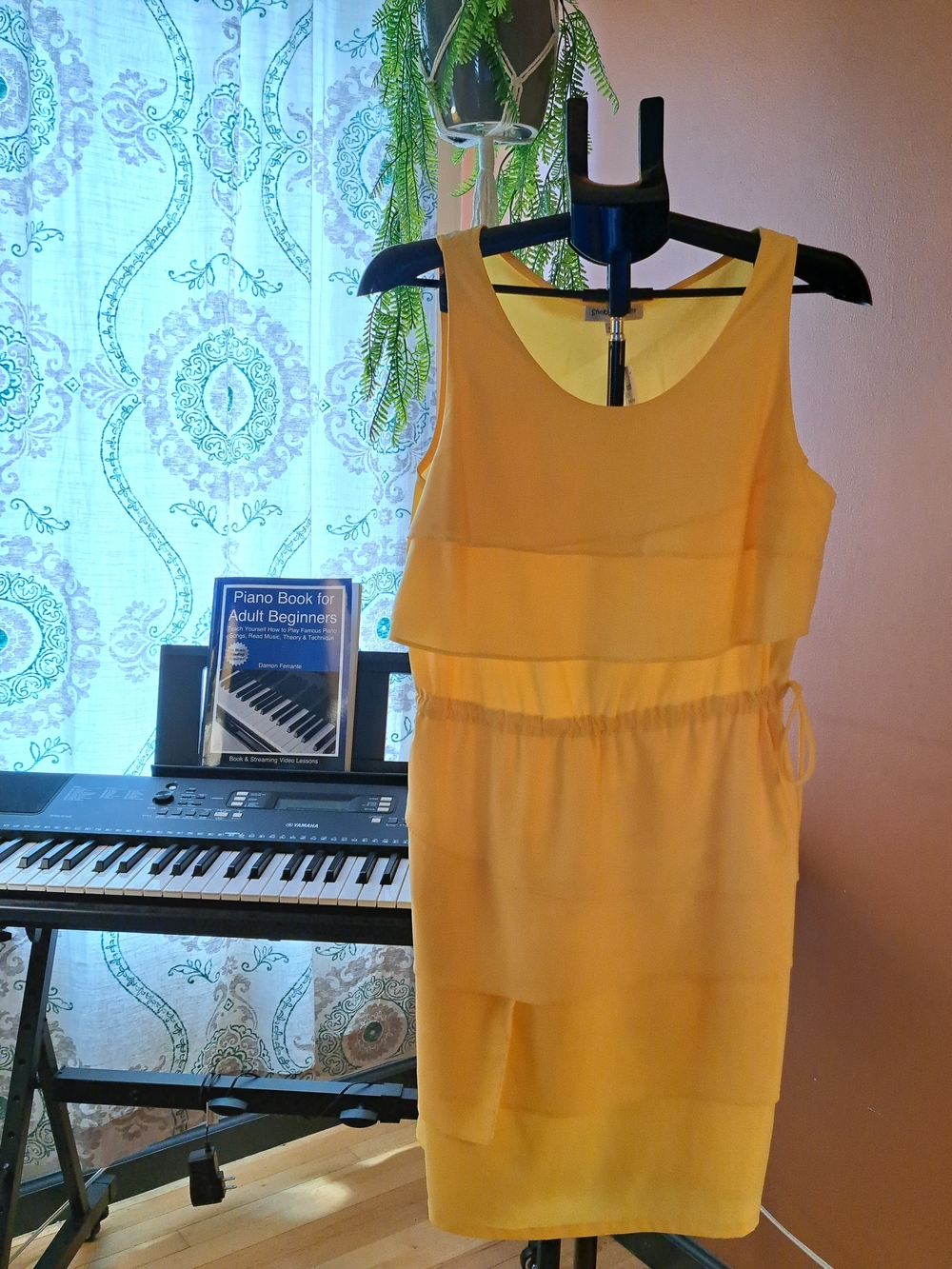 Shelby & Palmer Bright Yellow Layered Sleeveless Shift Dress